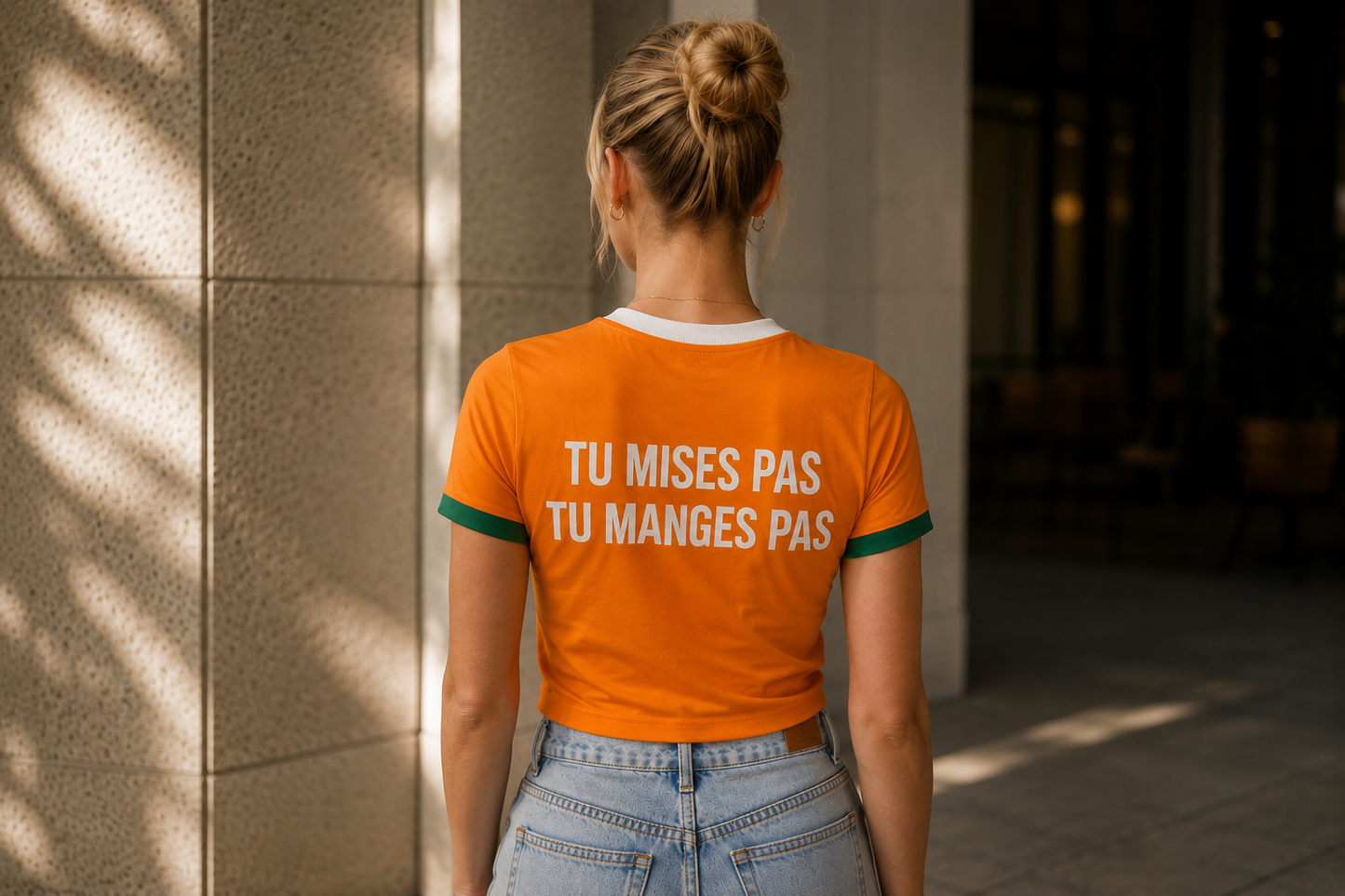 Crop Top Côte d’Ivoire – Édition Limitée “Tu mises pas, tu manges pas”