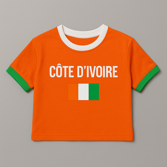 Crop Top Côte d’Ivoire – Édition Limitée “Tu mises pas, tu manges pas”
